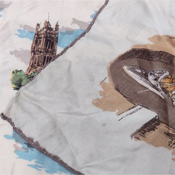 Vintage London Arms Of The City Scarf Buckingham Palace Parliament Big Ben - Picture 9 of 10